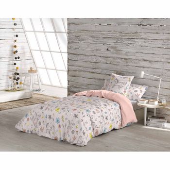 SJSXWQN Funda Nordica Cama 90 Infantiles Arcoiris Rosa Edredón Cama 90 para  Niñas Niños con Cremallera