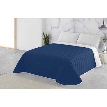 Colcha Bouti Bicolor Azul 1/blanco Cama 90 Naturals