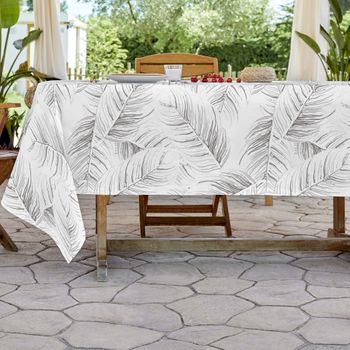 Sandal - Mantel De Tela Estampado Y Antimanchas - Mantel Para Interior Y Exterior -  Medidas 140x200 - Acanto Stone