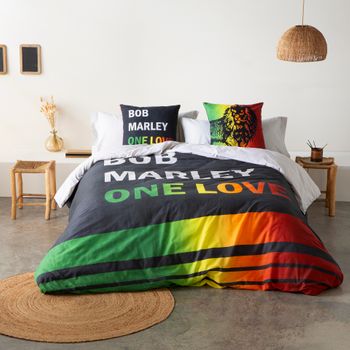 Marley -funda Nórdica Estampada Cama 150 - Algodón Extra Suave Con Cbd - Fabricado En España - One Love