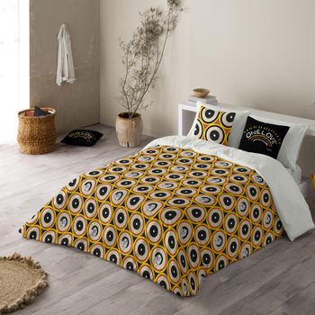 Marley -funda Nórdica Estampada Cama 150 - Algodón Extra Suave Con Cbd - Fabricado En España - Retro