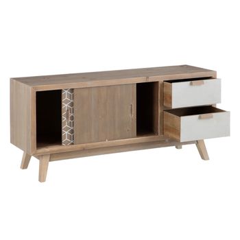 Mueble De Tv Kensy 120 X 34 X 54,5 Cm Natural Madera Blanco