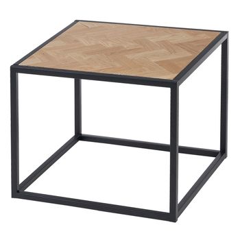 Mesita De Noche Spike 55 X 55 X 45 Cm Natural Metal Madera