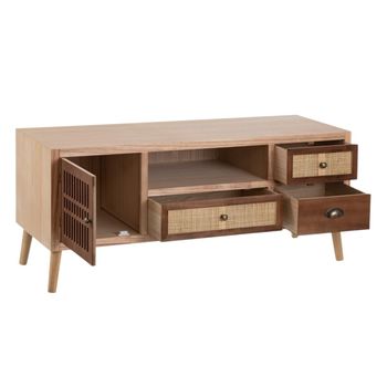 Mueble De Tv Sasha Natural Madera Crema Ratán