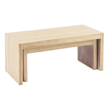 Mesa De Centro 110 X 55 X 50 Cm Madera 2 Unidades