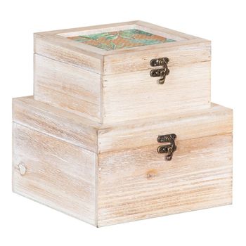 Caja Decorativa 28 X 18 X 9,5 Cm Madera De Mango (2 Unidades) con Ofertas  en Carrefour