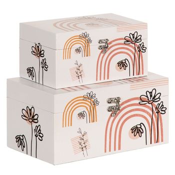 Caja Decorativa 30 X 18 X 12 Cm Hojas Ratán Dmf (2 Unidades) con Ofertas en  Carrefour