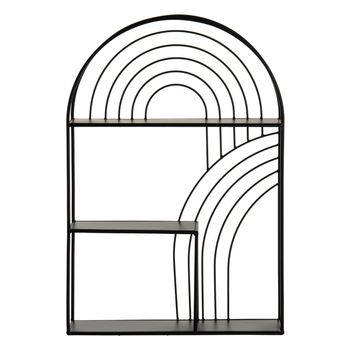 Estantería de cocina Nibe metal/ aglomerado 150 x 60 x 42 cm Negro / Mármol  Negro [en.casa]