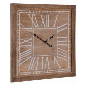 Reloj De Pared Natural Madera De Abeto 60 X 5 X 60 Cm