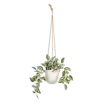 Planta Decorativa 24 X 35 X 25 Cm Blanco Verde Pvc