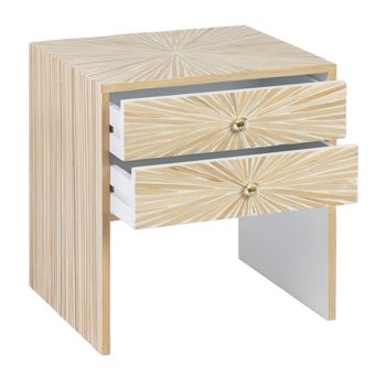 Mesa Auxiliar 56 X 46 X 58 Cm Beige Bambú Madera Mdf