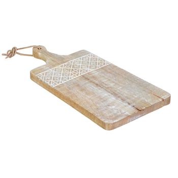 Tabla De Cortar 21 X 40,5 X 3 Cm Blanco Madera De Mango