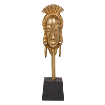 Figura Decorativa 11 X 10,5 X 46 Cm Negro Dorado Africana