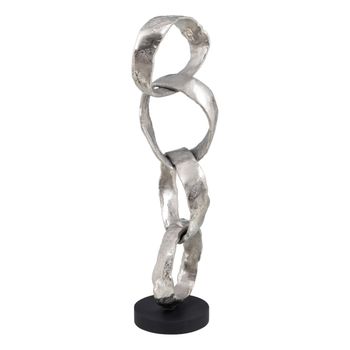 Figura Decorativa 21 X 15 X 63 Cm Negro Plata