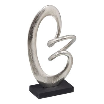 Figura Decorativa 18,5 X 8 X 34 Cm Negro Plata