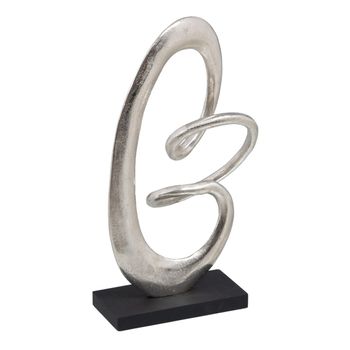 Figura Decorativa 24 X 10 X 42 Cm Negro Plata