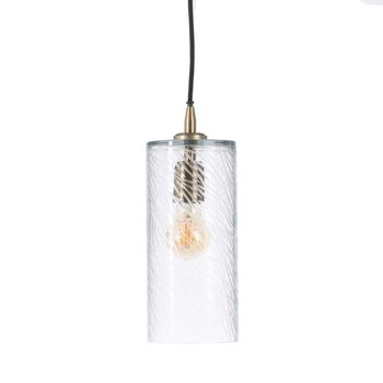 Lámpara De Techo 12 X 12 X 32 Cm Cristal Metal