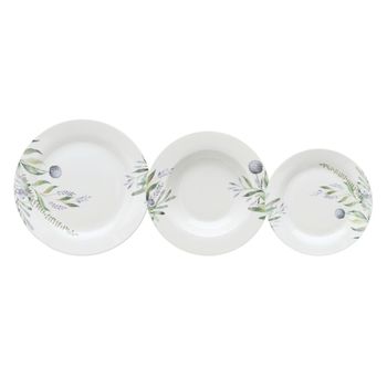 Vajilla 18 Piezas de Porcelana Decorada H&H Mérida