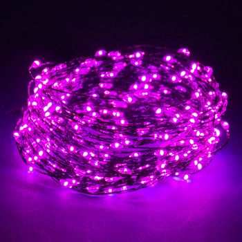 Guirnalda De Navidad De 8 Funciones Con 480 Luces Para Interior Y Exterior De Led Fucsia De 2395 Cm