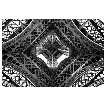 Cuadro Torre Eiffel Fotoimpreso De Lienzo Gris De 120x80 Cm