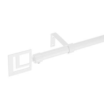 Set De Barra De Cortina Extensible De 122 A 211 Cm, 2 Escuadras Y 2  Terminales Blanco De Metal con Ofertas en Carrefour