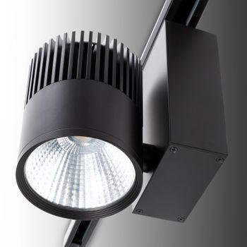 Foco De Carril Led  40w 3384lm Cri90 3000ºk Trifásico Ugr17 50.000h [jw-tr40w-black-ww]