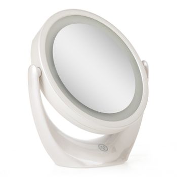 Espejo Iluminado Maquillaje Led 4200ºk Ø14,2cm Recargable-regulable Blanco 40.000h [sun-esled-01-w]