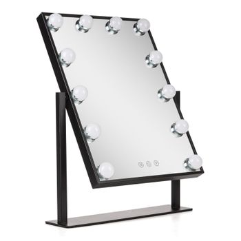 Espejo Iluminado Maquillaje Led 4200ºk 41x47,5cm Regulable Negro 40.000h [sun-esled-03-b]