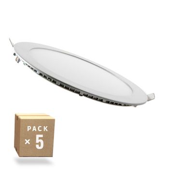 Pack 5 Placas Led  20w 1.800lm 4200ºk Circular 40.000h [pe-1011p5-w]