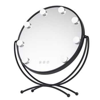 Espejo Iluminado Maquillaje Led 4200ºk 48x43cm Negro 40.000h [sun-krs-430-b]