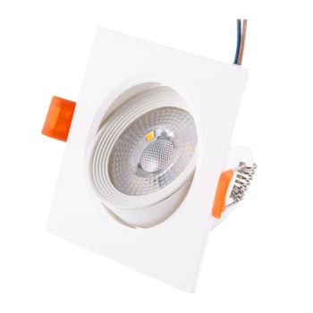 Foco Downlight Led 7w  630lm 4200ºk Rectangular Basculante 40.000h [ho-dlpl-cuad-7w-w]