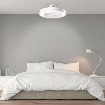 Ventildor De Techo Con Luz Y Aspas Plegables Wonderlamp Oroel - Níquel  Ø106cm con Ofertas en Carrefour