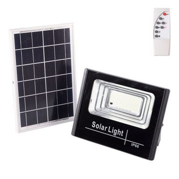 Proyector Led Solar 45w 6500k Panel: 6v/6w Batería: 3,2v/3000mah Control Remoto [ho-solarfl-45w-01]