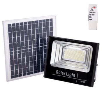 Proyector Led Solar 150w 6500k Panel: 6v/15w Batería: 3,2v/10000mah Control Remoto [ho-solarfl-150w-01]