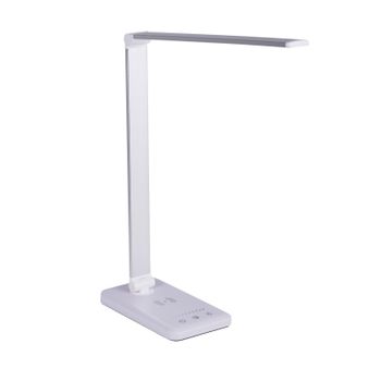 Lámpara De Mesa Led Con Cargador Teléfono Inalámbrico 6w 420lm Cct Regulable