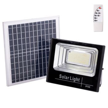 Proyector Led Solar 150w 4000k Panel: 6v/15w Batería: 3,2v/10000mah Control Remoto  [ho-solarfl-150w-01-w]