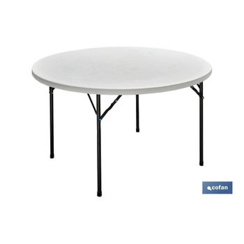 Mesa Auxiliar Plegable Redonda Blanco Lifetime Ø84 X 74 Cm con Ofertas en  Carrefour