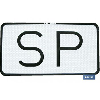 Placa Sp V-9 Servicio Público 225x12 Cm