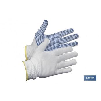 Guante 100% Nylon C/puntitos Pvc T-8