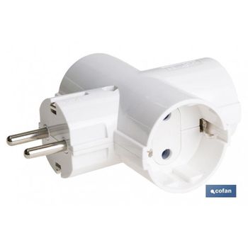 Adaptador, Ladron Triple tipo Schuko 16 A, 250V, Con Interruptor