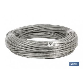 Cable Acero (4mm) 2x4mm 6x7+1 Plast. (50m)