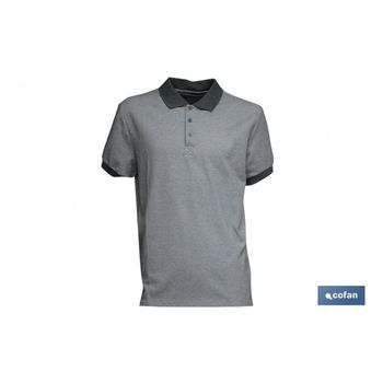 Polo 2 Tonos Verdon 160gms/m Gris-negro Talla S