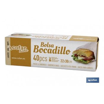 Bolsas Para Bocadillos 22x30 40uds