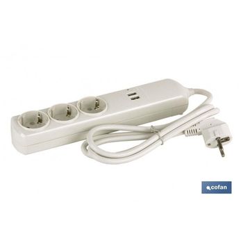 Bematik - Multiplicador De Clavija Enchufe Schuko Triple De Color Blanco  Con Interruptor Ia09500 con Ofertas en Carrefour