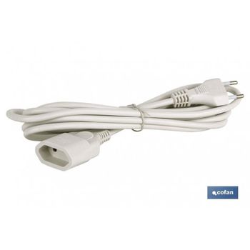 Prolongador Bipolar 10a250v Espigaø4 Cable 3m Blanco