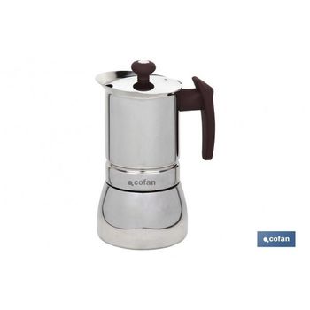 Cafetera Italiana de Acero Inoxidable para Cocina de Inducción,  Vitrocerámica, Eléctrica y Gas - 12 Tazas (550ml)