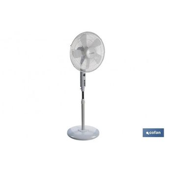 Ventilador Modelo Ábrego 5 Palas Temporizador 55w Blanco