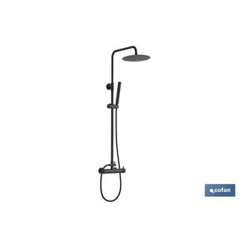 Kibath Columna de ducha monomando con caño Inferior giratorio. Tubo  Extensible de 100 a 150 cm y desviador Integrado. Ducha de mano y rociador  superior Redondos. Recambios garantizados, Cromo Brillo – En