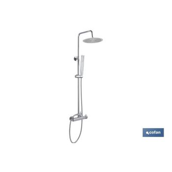 Kibath Columna De Ducha Monomando Con Caño Inferior Giratorio. Tubo  Extensible De 80 A 120 Cm Y Desviador Integrado. Ducha De Mano Y Rociador  Superior Redondos. Recambios Garantizados, Cromo Brillo con Ofertas