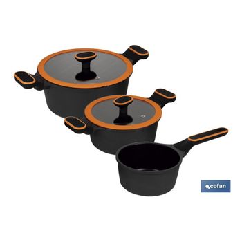 Batería Cocina Set 8 Piezas Vitro Inducción Acero Rojo Gridinlux con Ofertas  en Carrefour